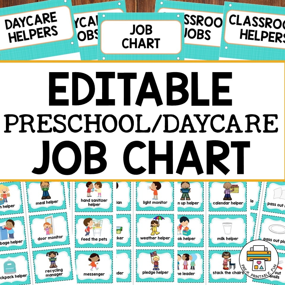 Free Editable Preschool Job Charts Printables Free Editable Preschool Job Charts Printables