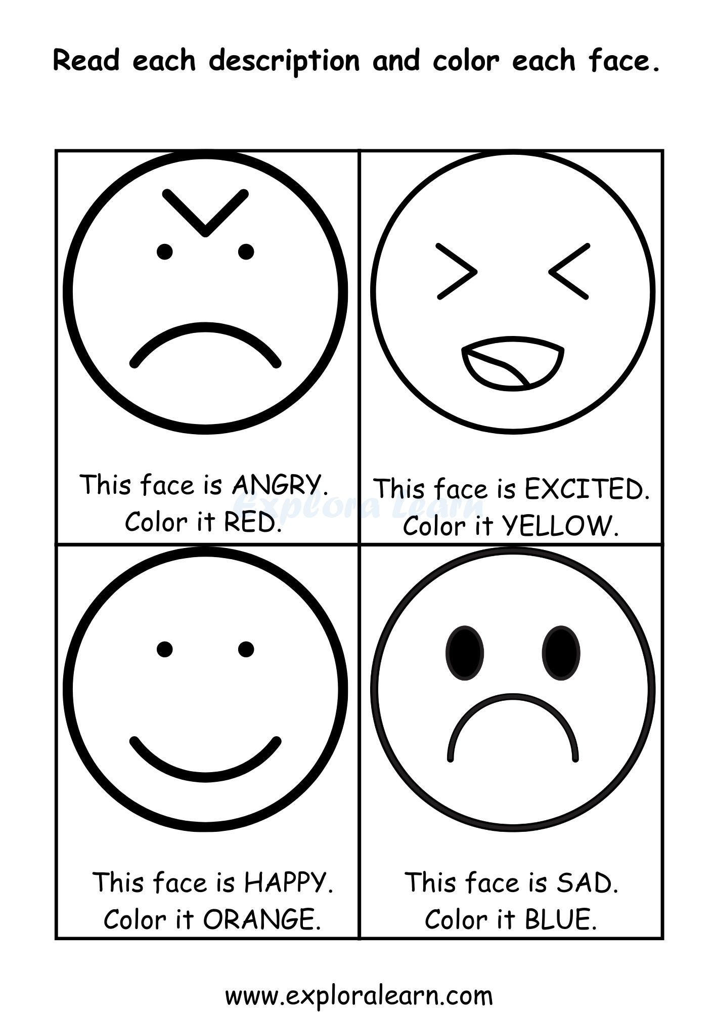 Worksheet On Emotion For Preschool Worksheet On Emotion For Preschool