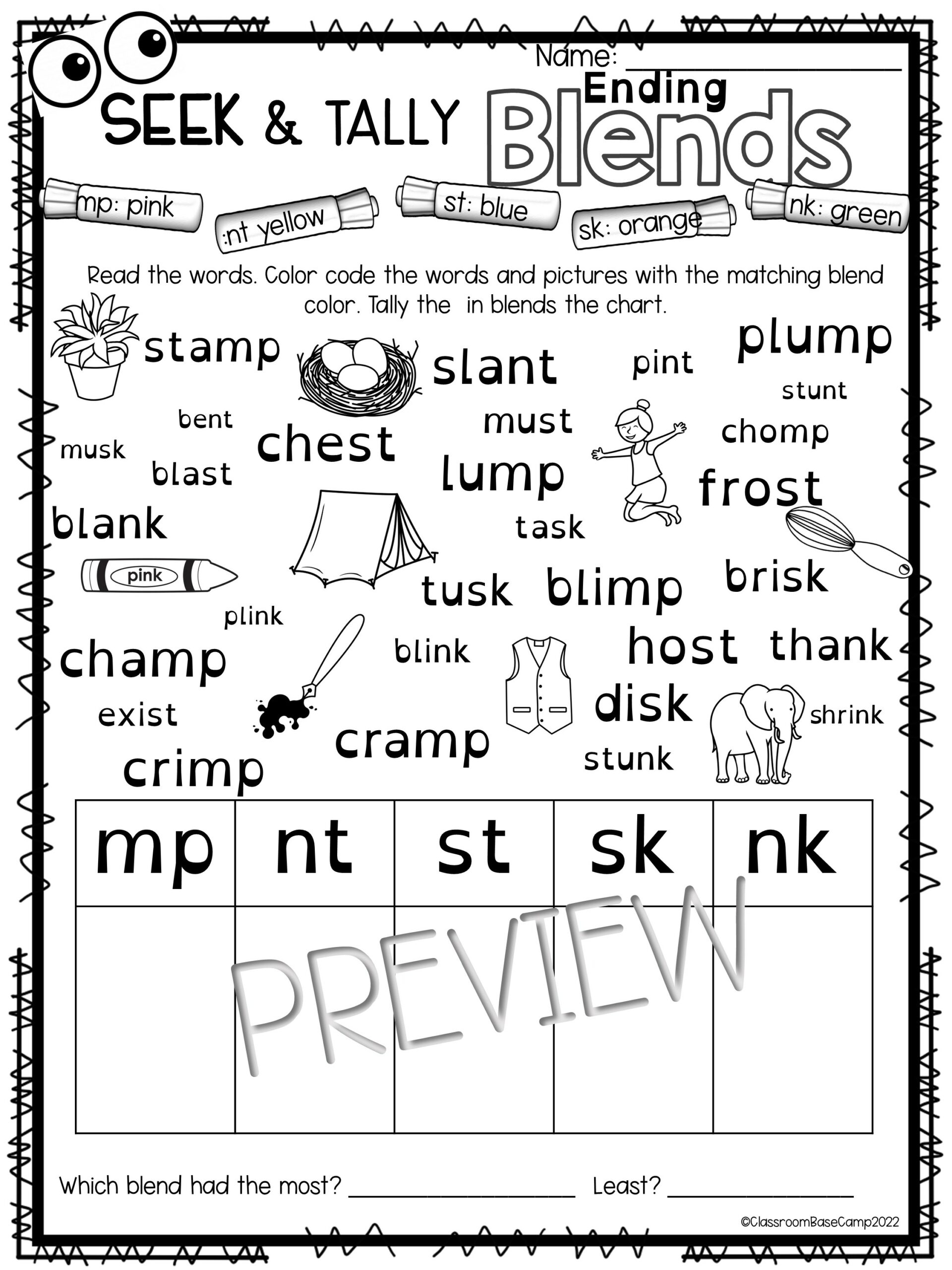 1st Grade Ending Blends Worksheets Free 1st Grade Ending Blends Worksheets Free