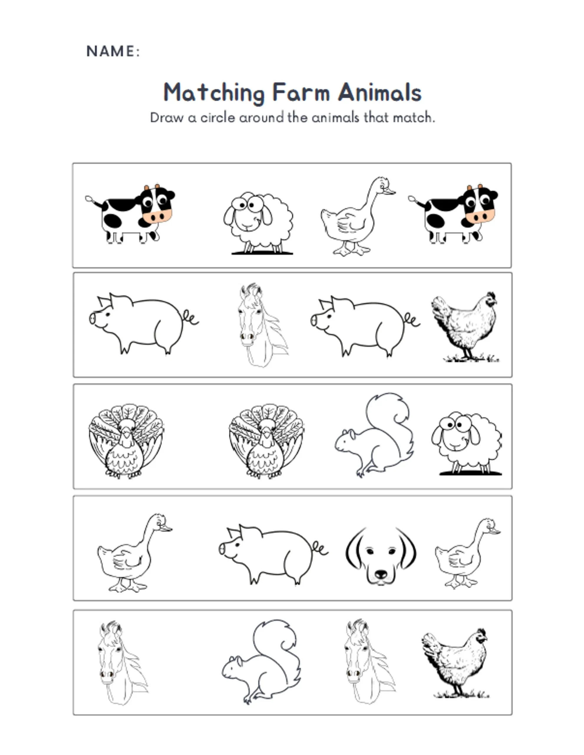 Animals Worksheets For Preschool Animals Worksheets For Preschool