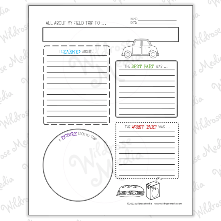 Field Trip Response Sheet Simple Wildrose Media