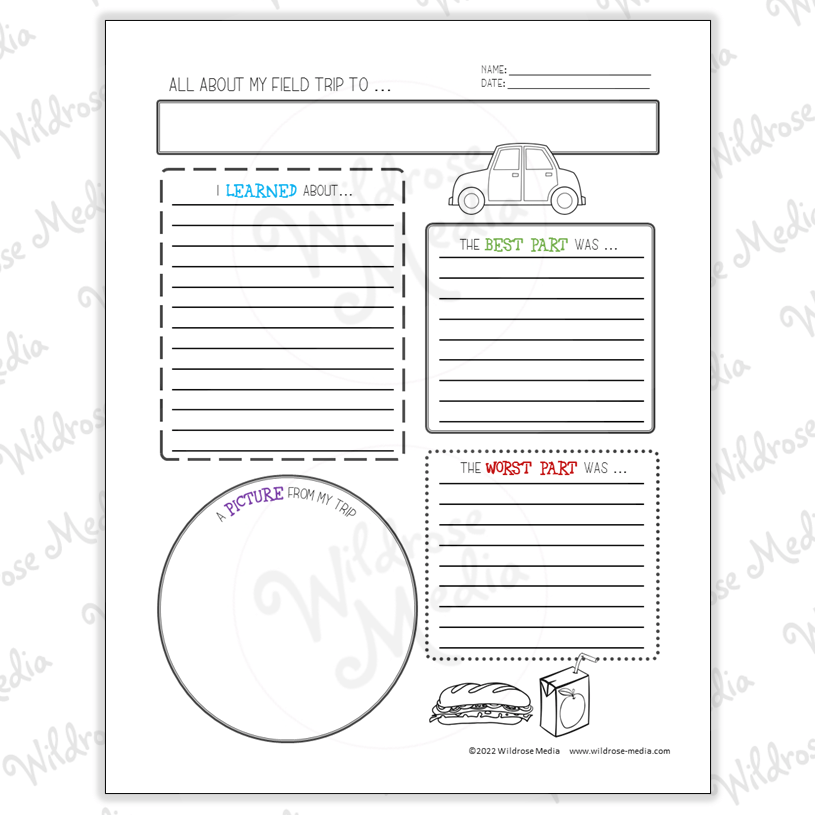 Field Trip Printable Worksheets Field Trip Printable Worksheets