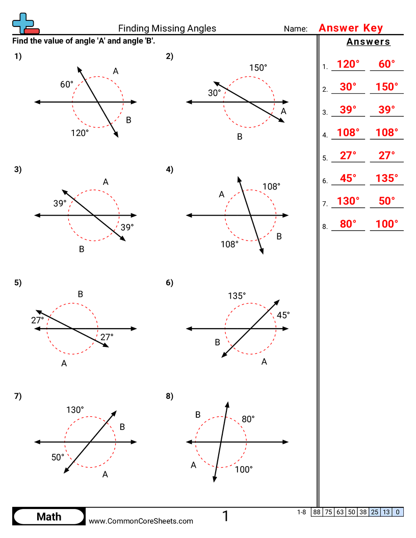 Printable Worksheet For Algebra Missing Angle Printable Worksheet For Algebra Missing Angle
