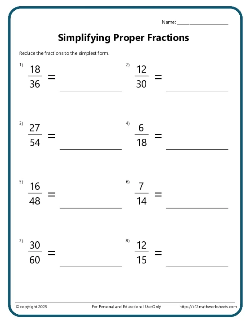 Fractions Printable Worksheets Fractions Printable Worksheets