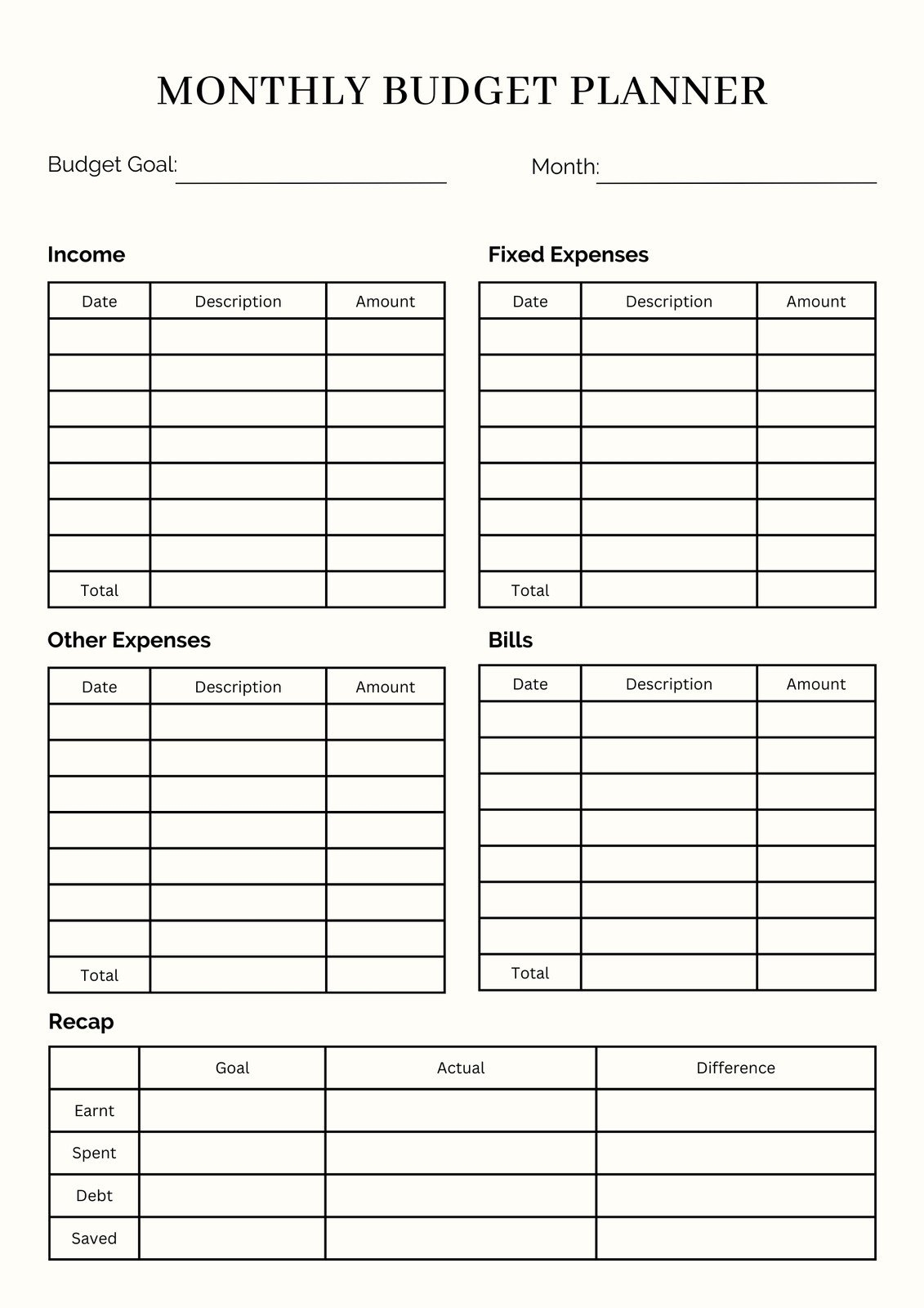 Printable Budget Worksheets Printable Budget Worksheets