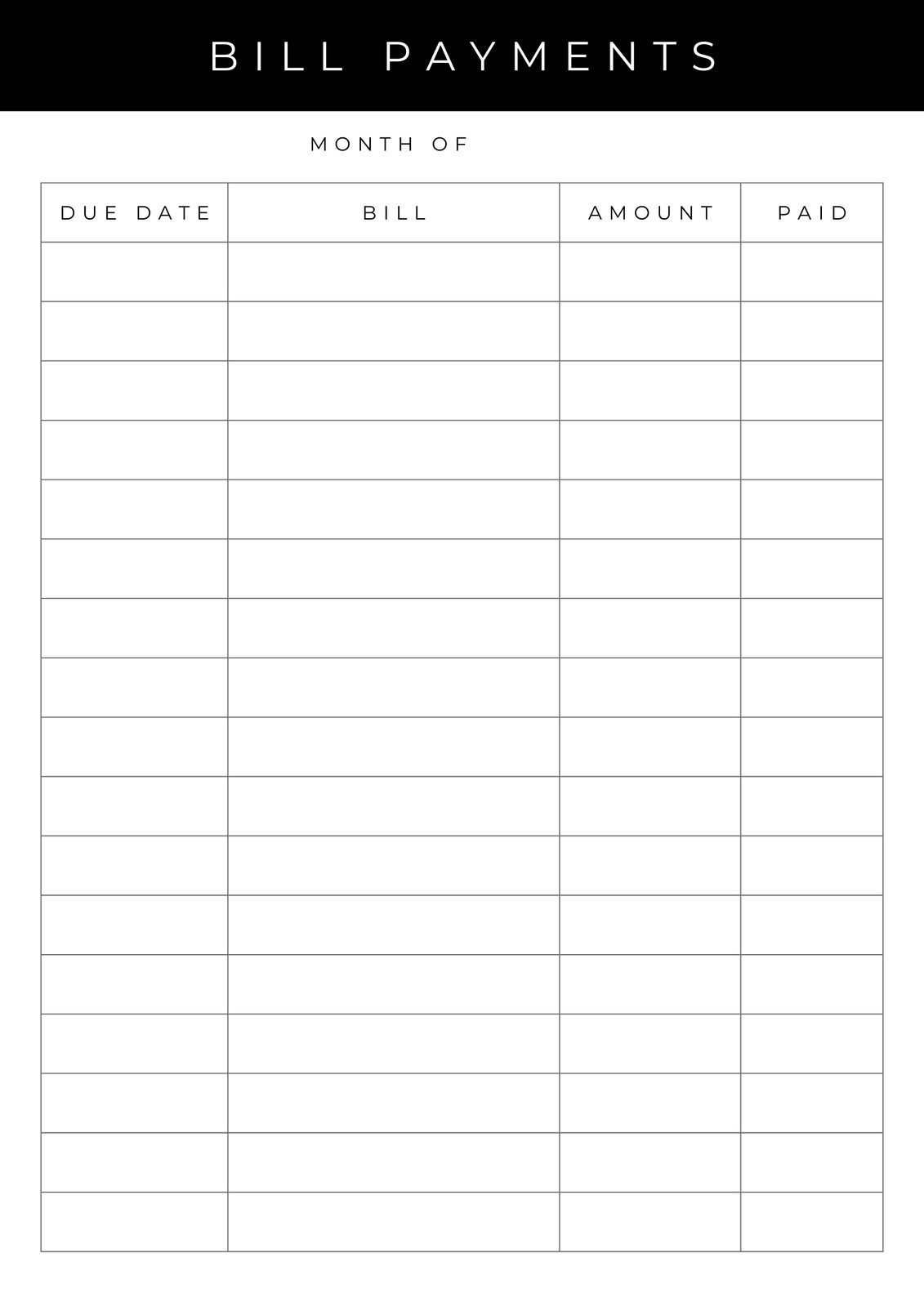 Free Blank Budget Worksheet Printable Free Blank Budget Worksheet Printable
