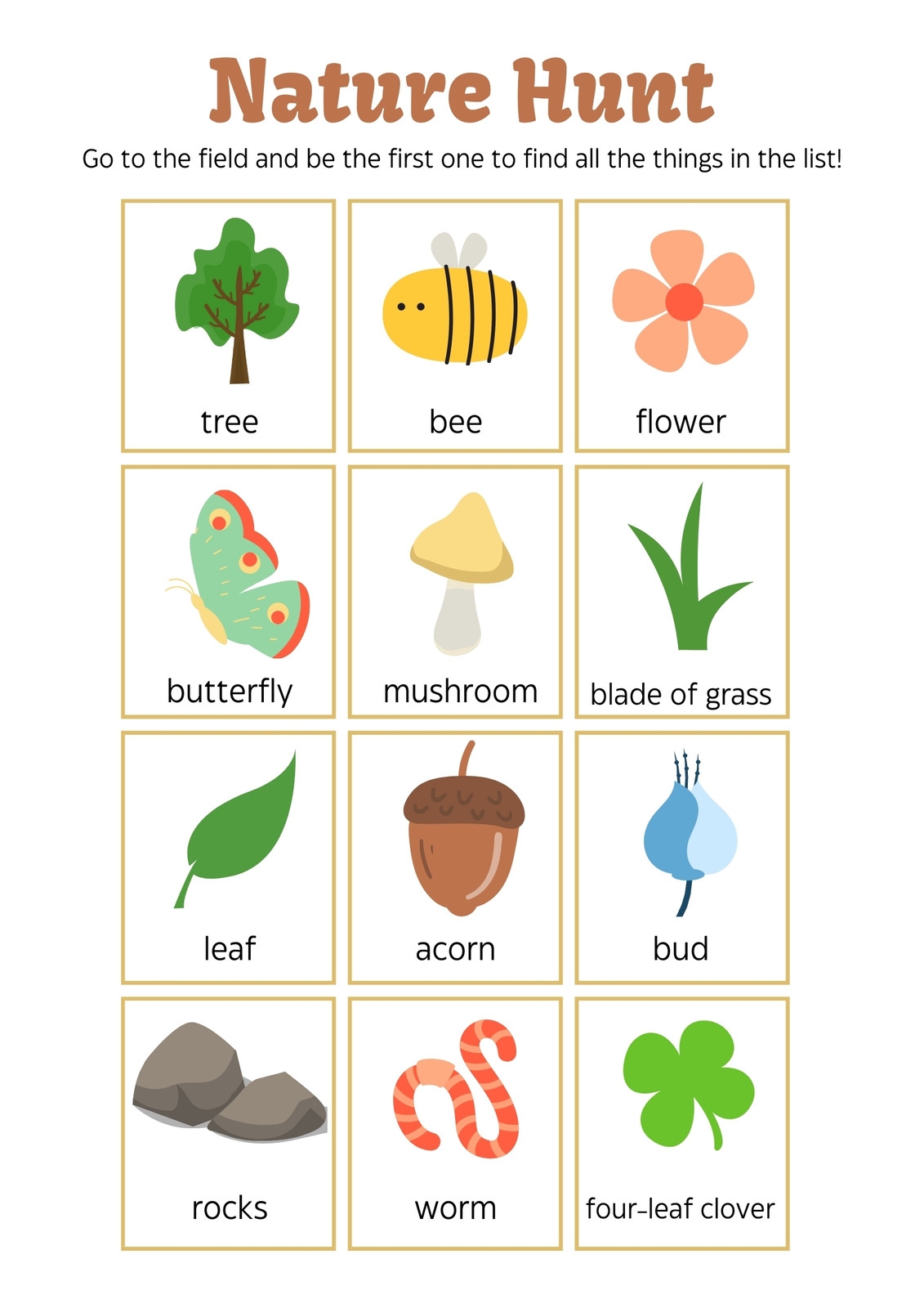 Nature Scavenger Hunt Printable Preschool Nature Scavenger Hunt Printable Preschool