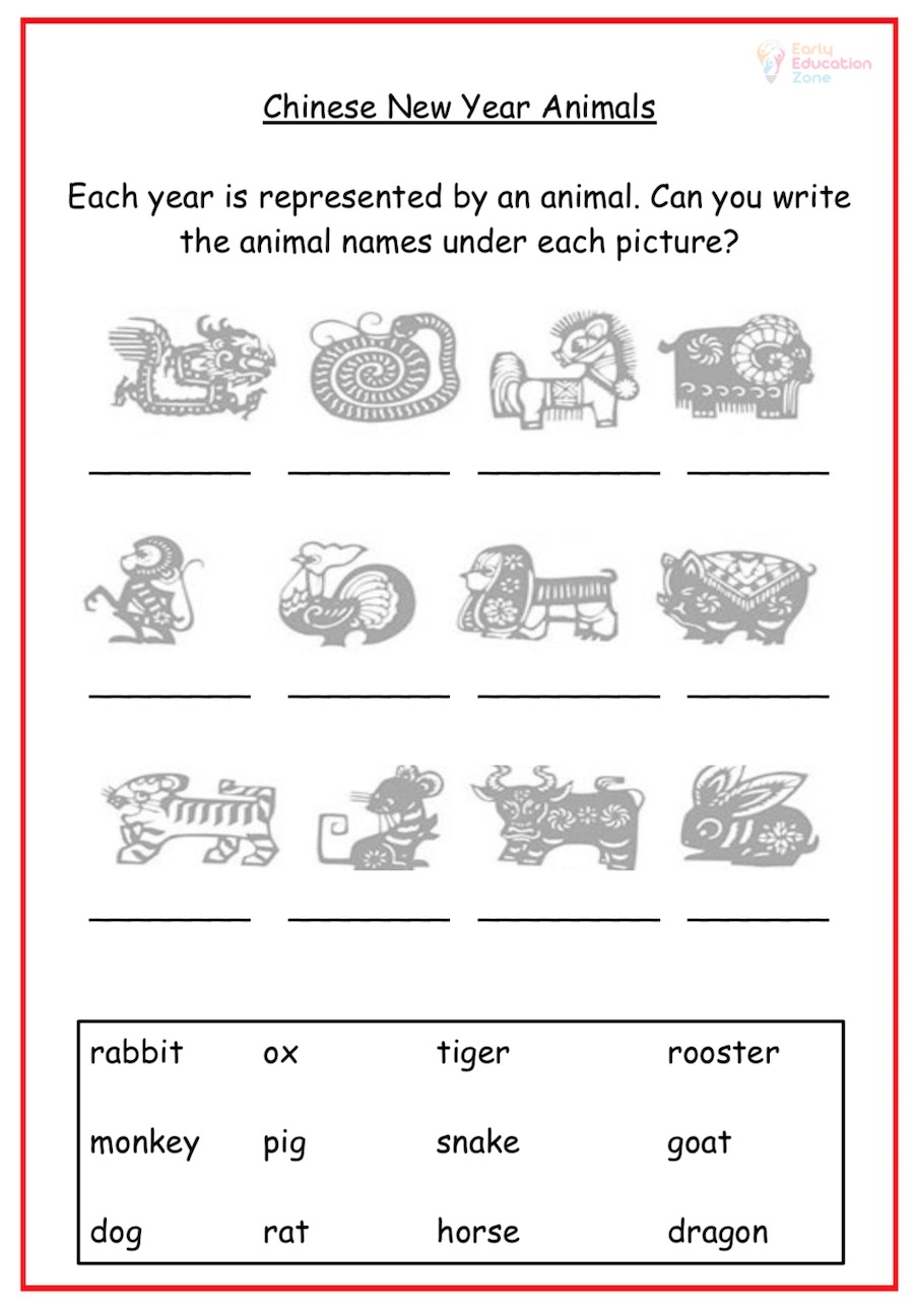 Free Printable Chinese New Year Worksheets Free Printable Chinese New Year Worksheets