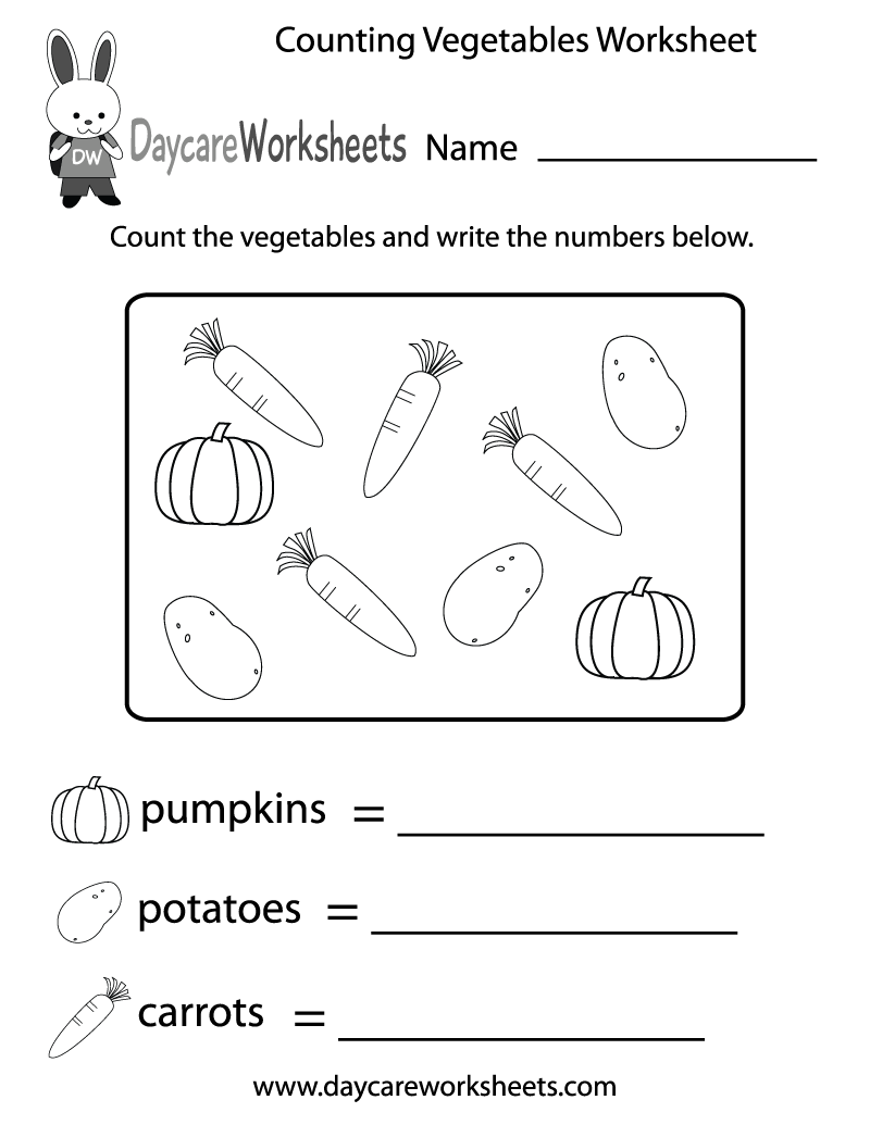 Preschool Vegetables Worksheet For Kindergarten Preschool Vegetables Worksheet For Kindergarten