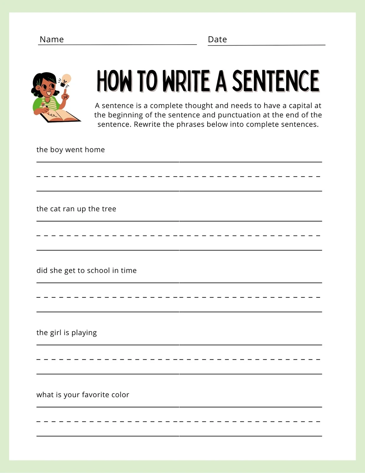 Free Printable 1st Grade Writing Worksheets Free Printable 1st Grade Writing Worksheets