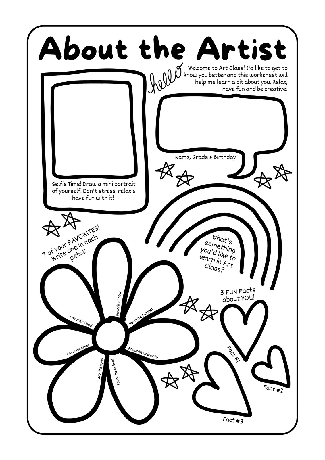 Art Worksheets Printable Art Worksheets Printable