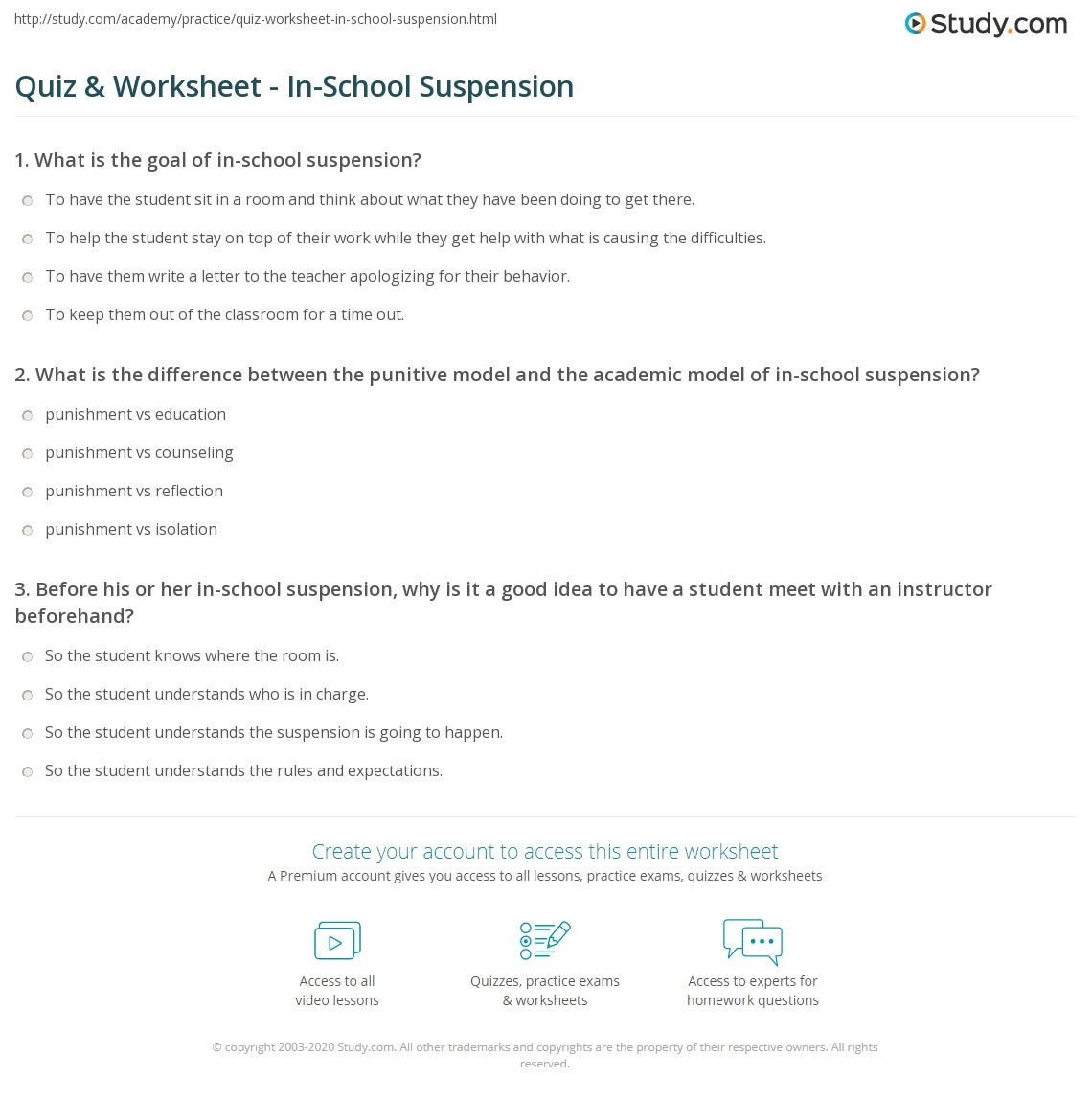 Free Printable In School Suspension Worksheets Free Printable In School Suspension Worksheets