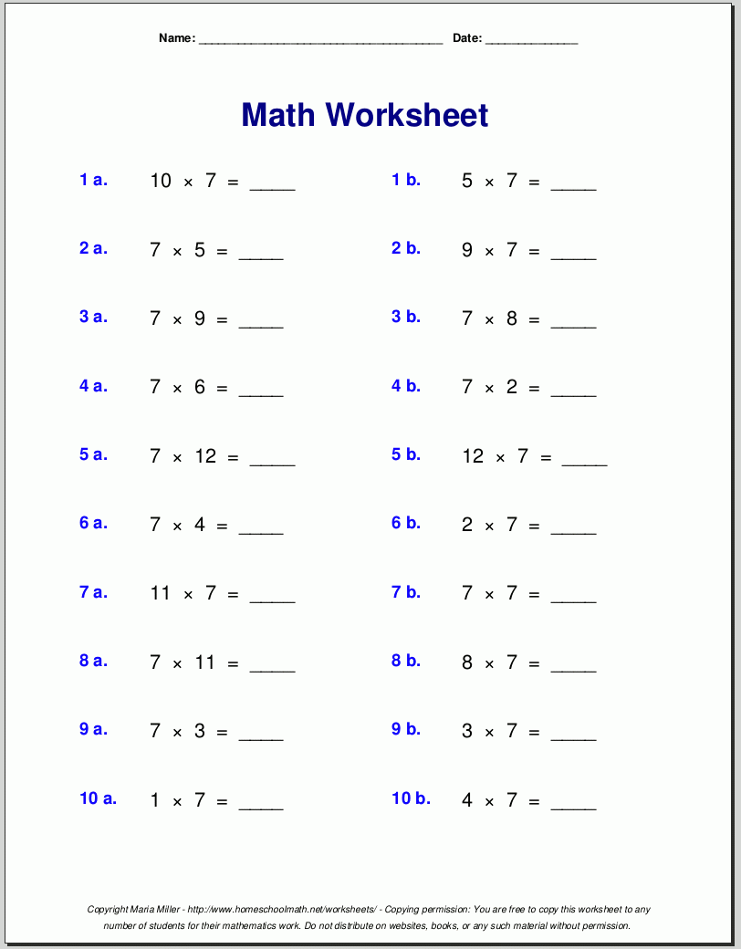 Generate Free Math Worksheets Printable Generate Free Math Worksheets Printable