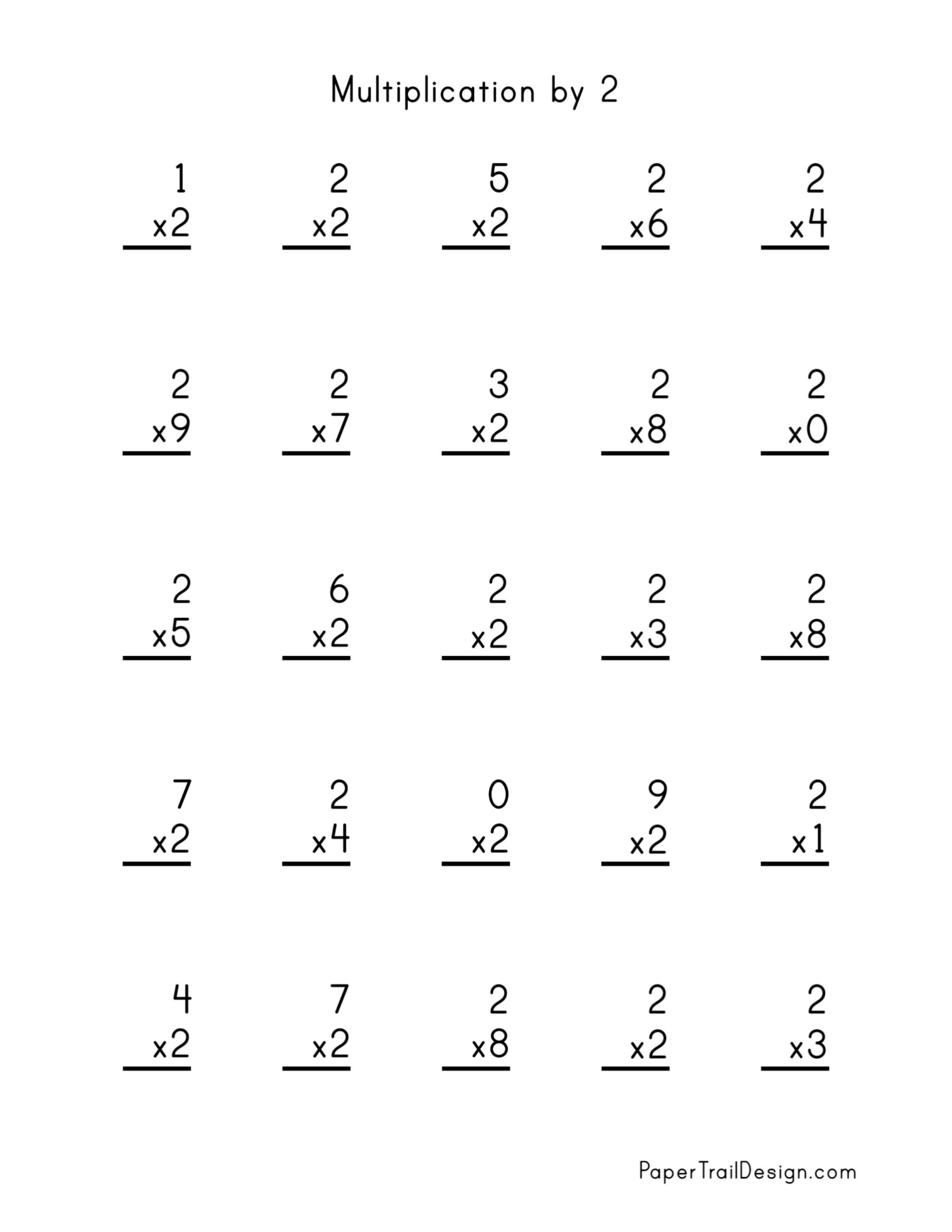 2 Multiplication Worksheets Printable 2 Multiplication Worksheets Printable