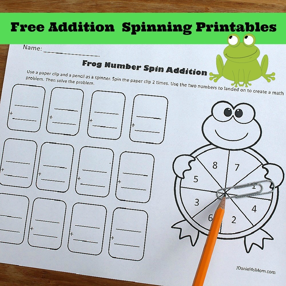 Paperclip Spinner Worksheet Math Kindergarten Paperclip Spinner Worksheet Math Kindergarten