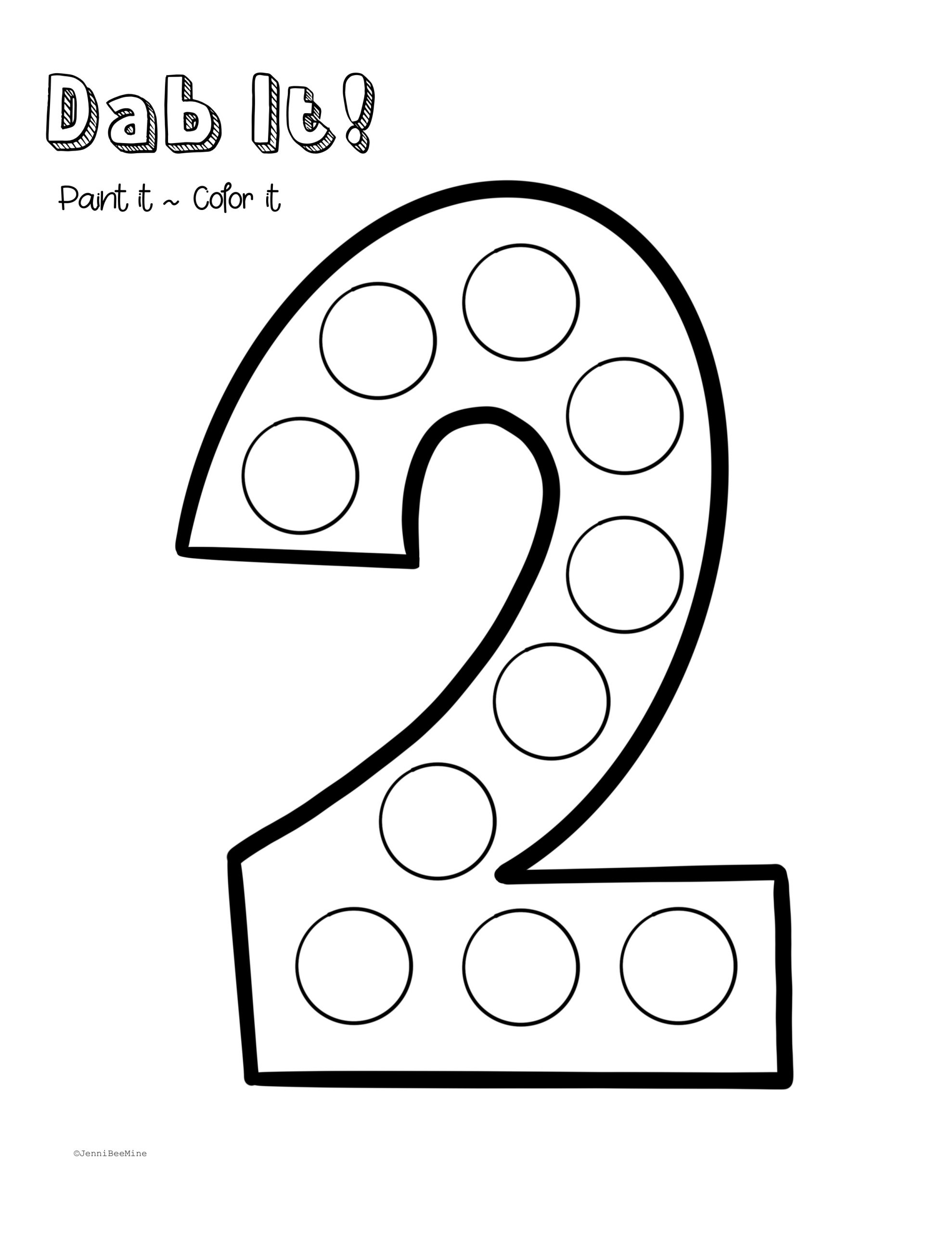 Number Two Worksheet Preschool Printable Activities