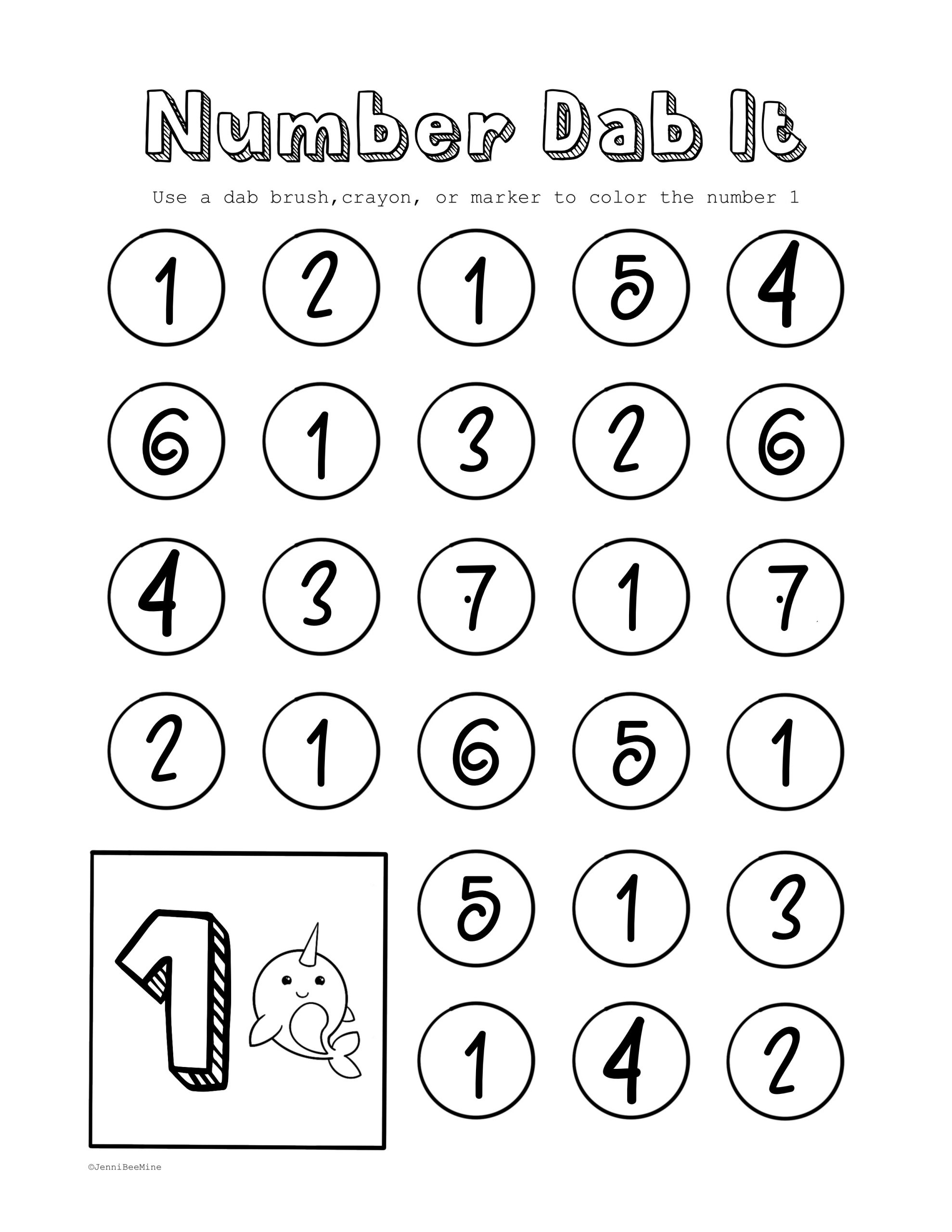 Preschool Printable Worksheets Numbers