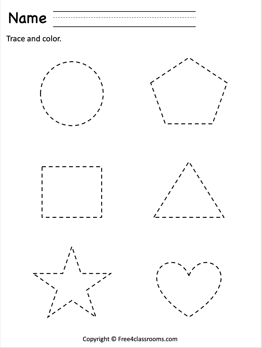 Free Printable Shape Tracing Worksheets Preschool Free Printable Shape Tracing Worksheets Preschool