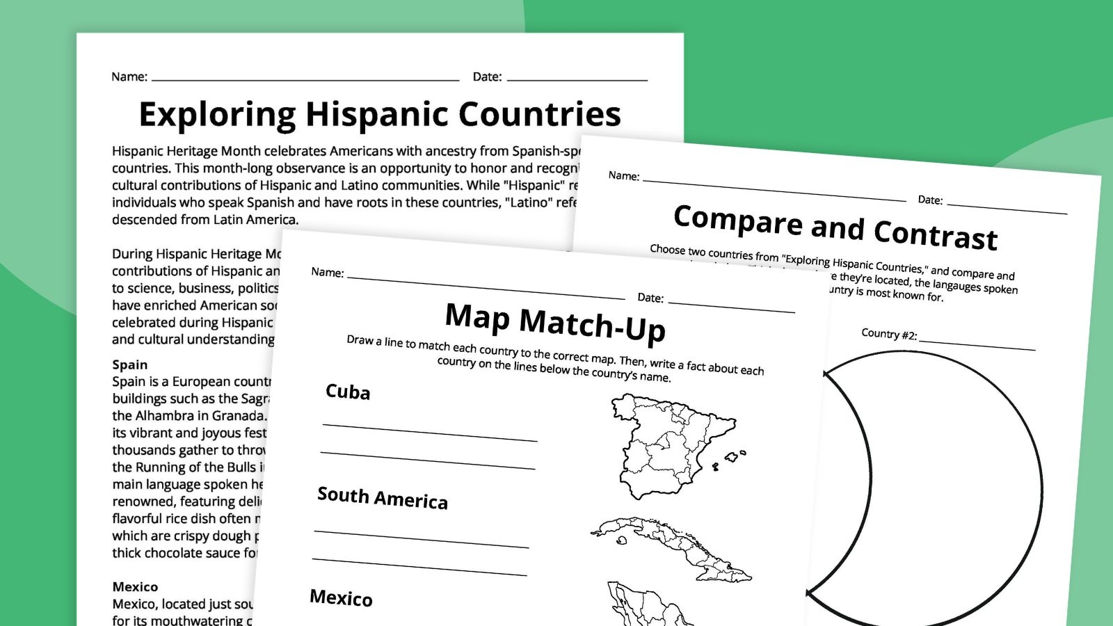 Free Printable Hispanic Heritage Worksheets Free Printable Hispanic Heritage Worksheets