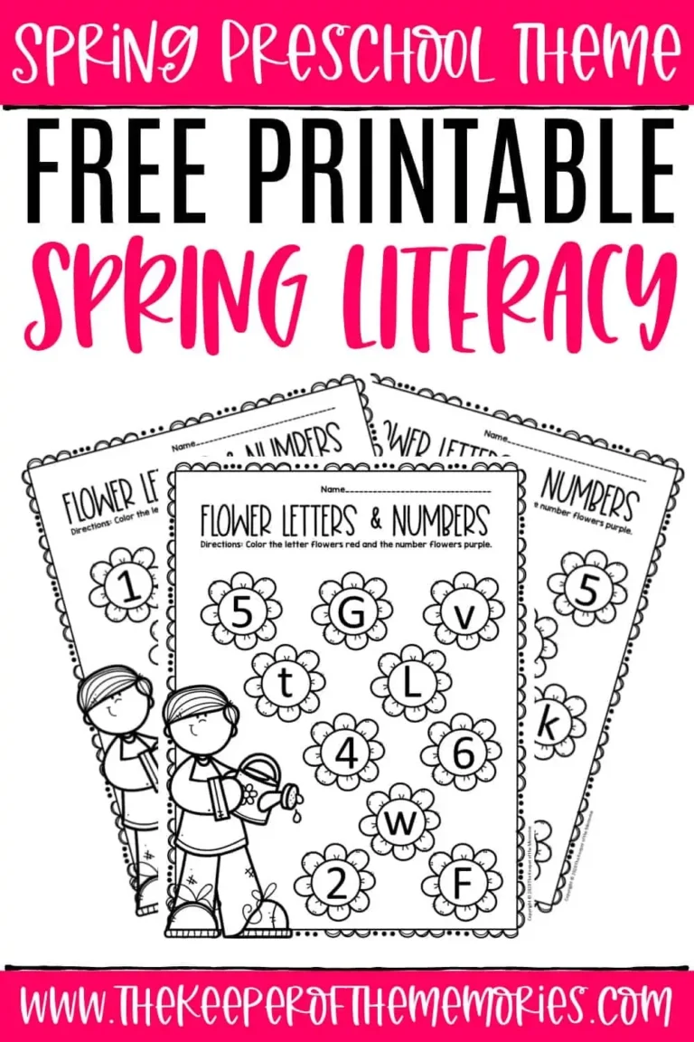 Free Printable Literacy Spring Preschool Worksheets The Keeper Of The Memories