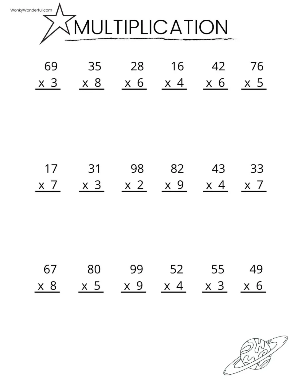 Multiplication Free Printable Worksheets Multiplication Free Printable Worksheets