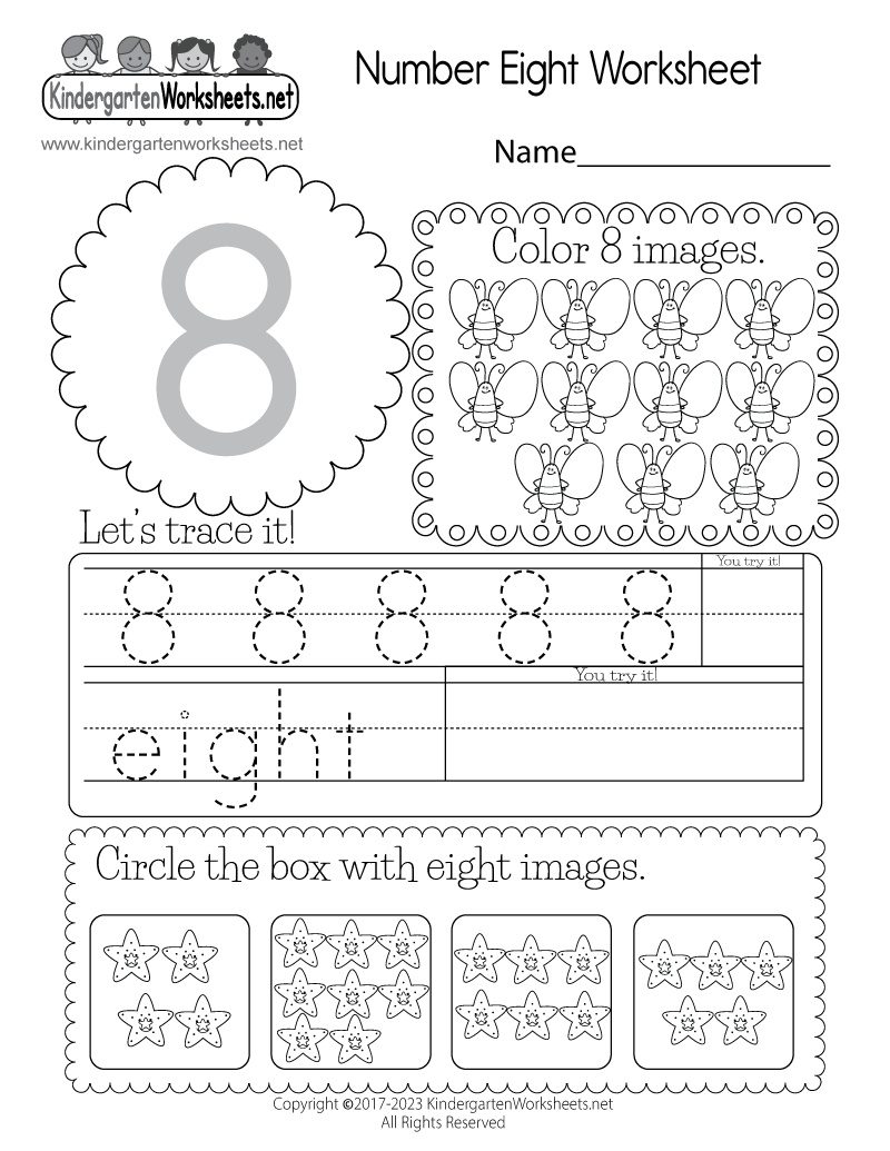Free Number 8 Worksheet For Preschool