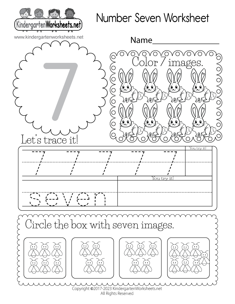 Number 7 Preschool Worksheets Number 7 Preschool Worksheets