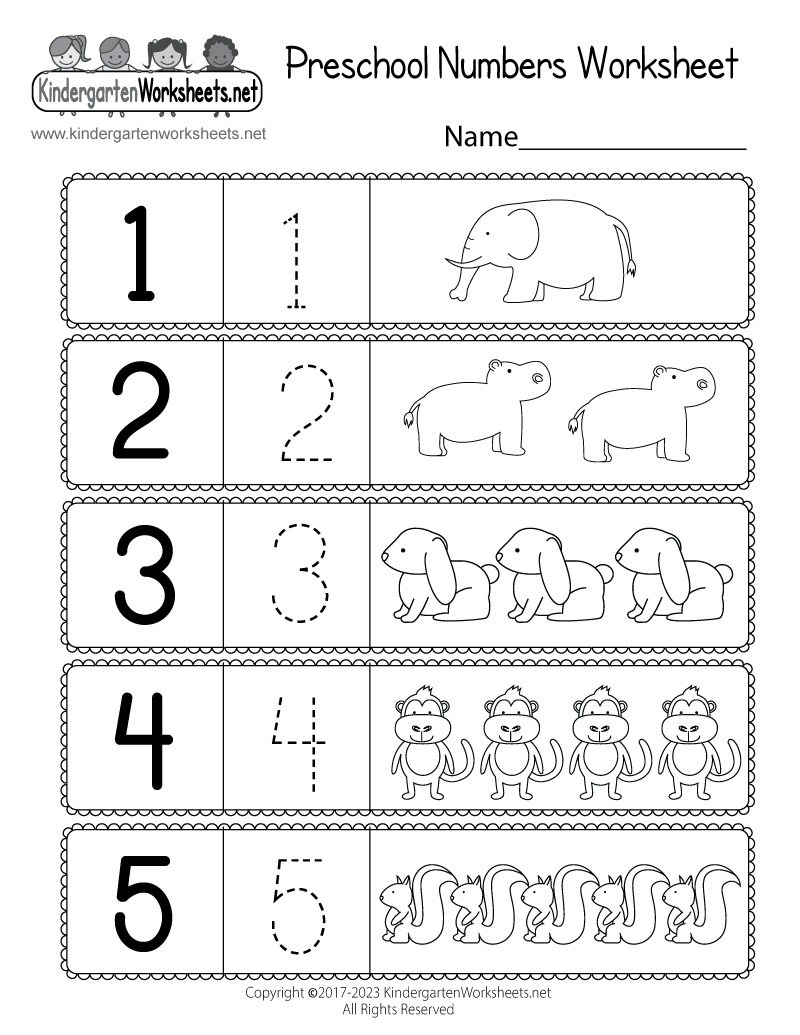 Preschool Worksheet Number