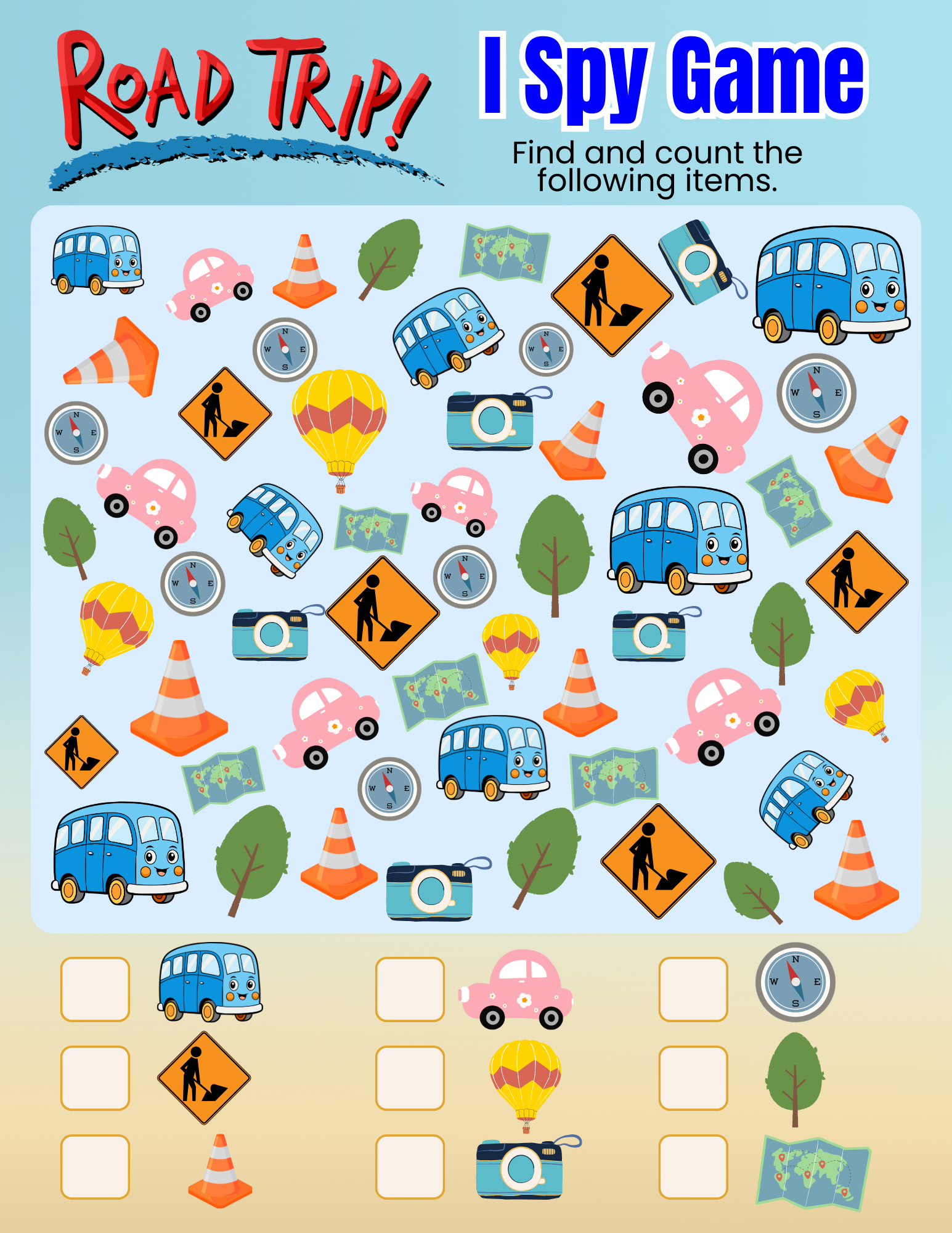 Road Trip Worksheet Printable I Spy Road Trip Worksheet Printable I Spy
