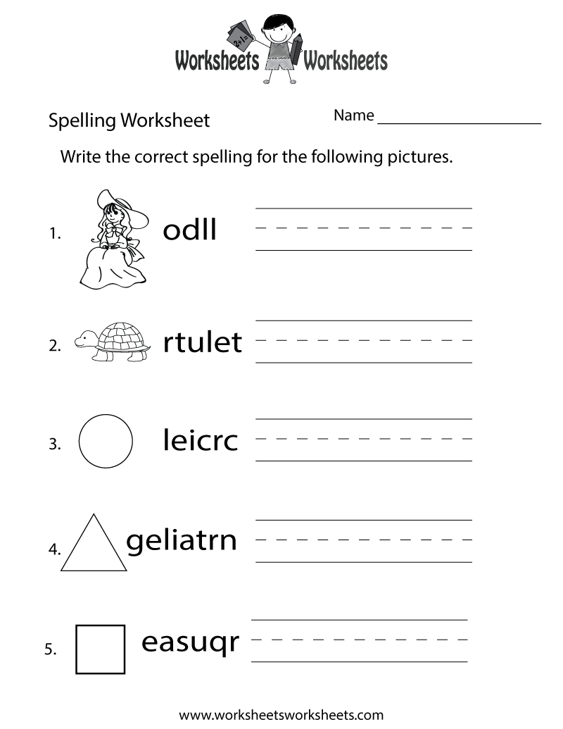 Free Printable Spelling Worksheets Free Printable Spelling Worksheets