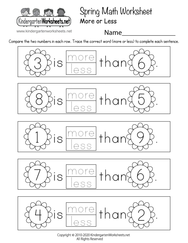 Free Printable Spring Math Worksheet