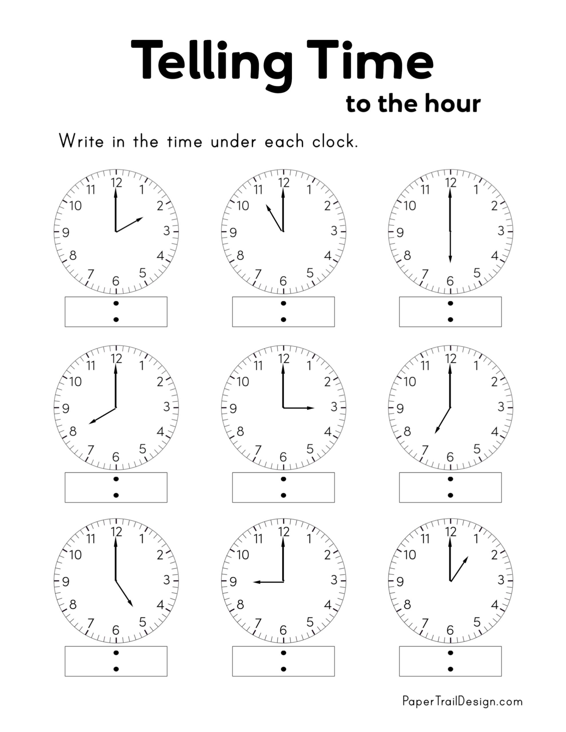 Telling The Time Free Printable Worksheets Telling The Time Free Printable Worksheets