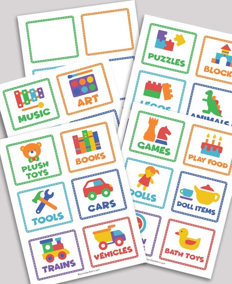 Free Printable Toy Storage Labels Toy Organizing Tips Sunny Day Family