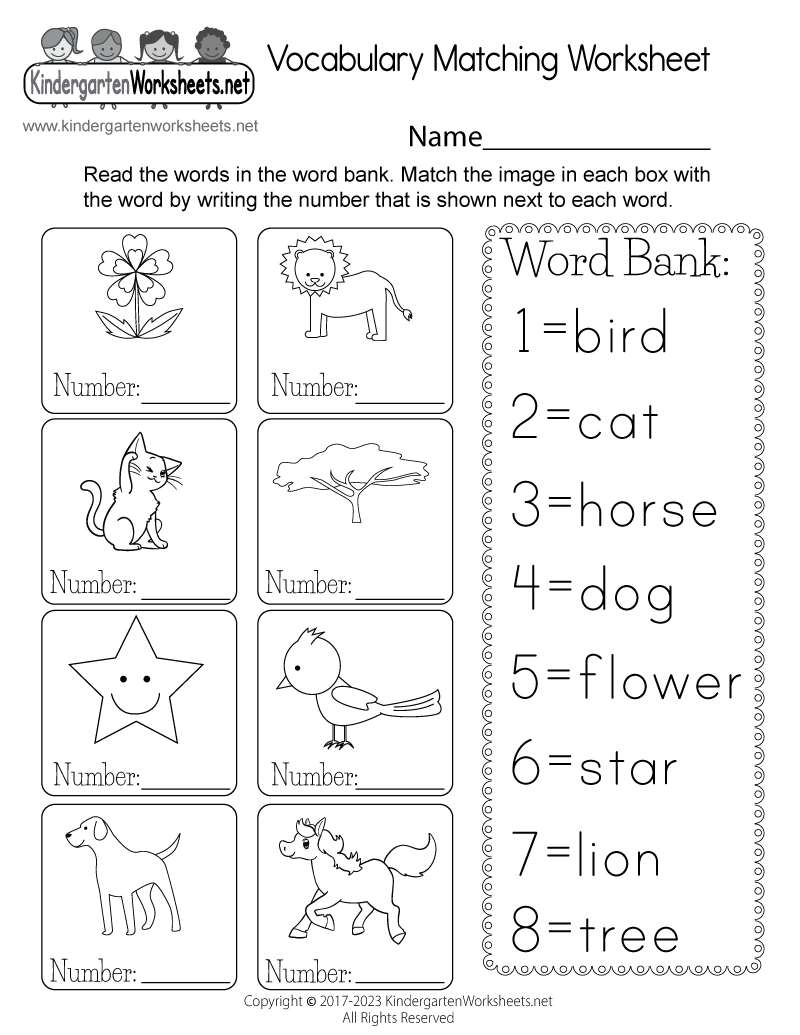 Printable Vocabulary Worksheet Printable Vocabulary Worksheet