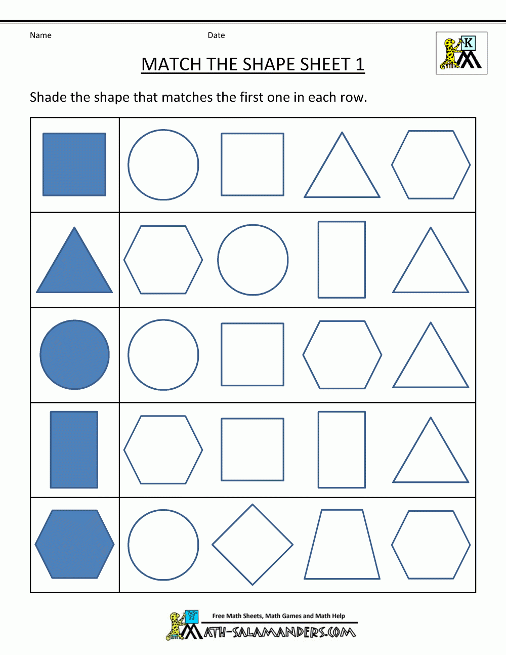 Printable Shape Worksheet Printable Shape Worksheet