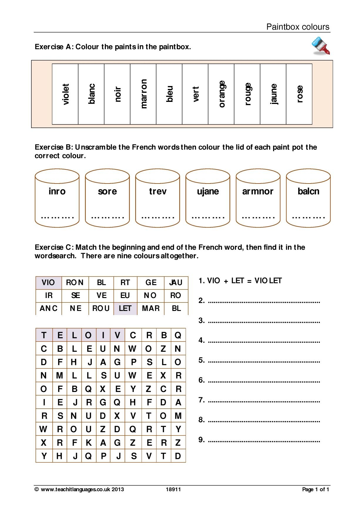 Printable French Worksheets Ks2 Printable French Worksheets Ks2