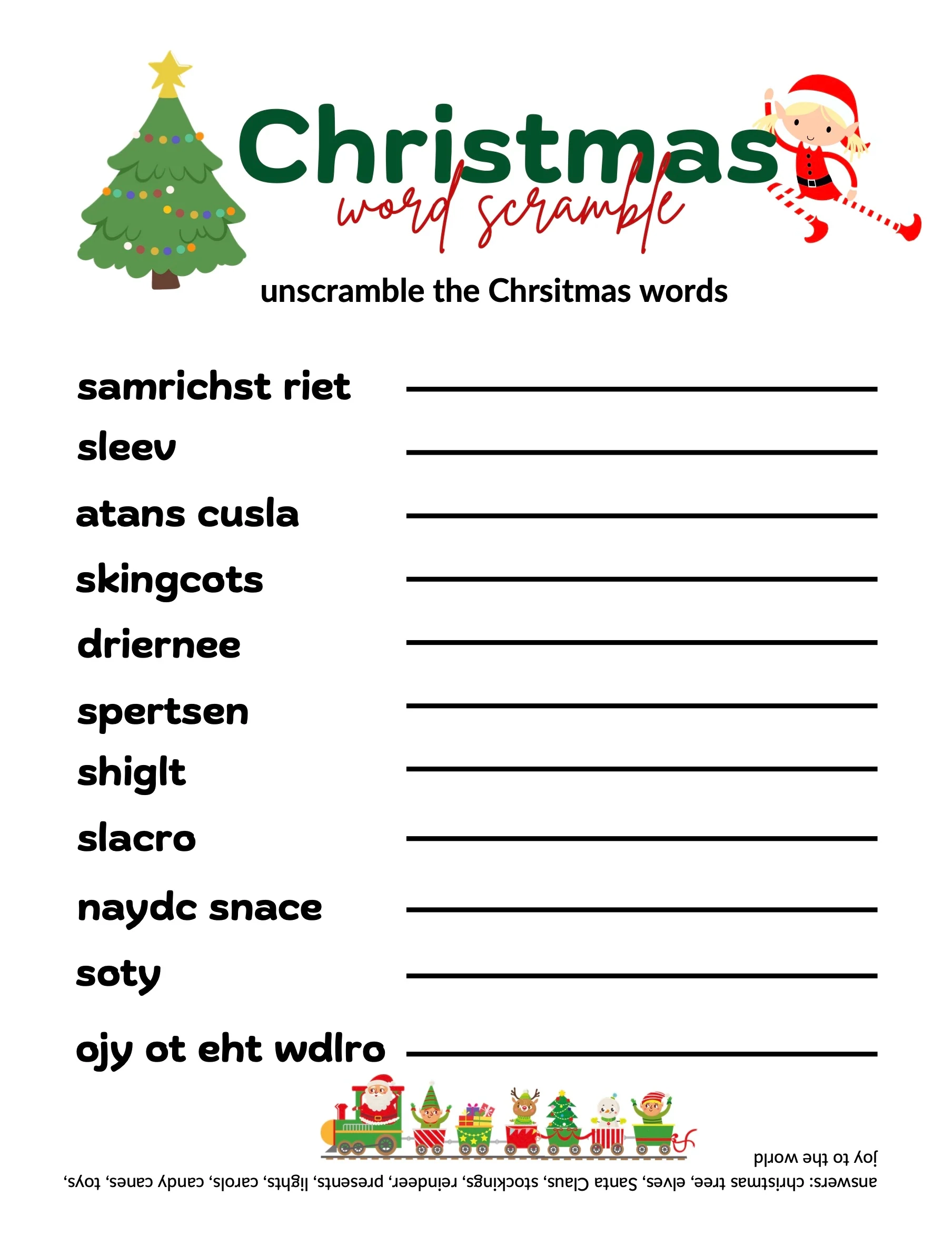 Christmas Worksheet Printable Christmas Worksheet Printable