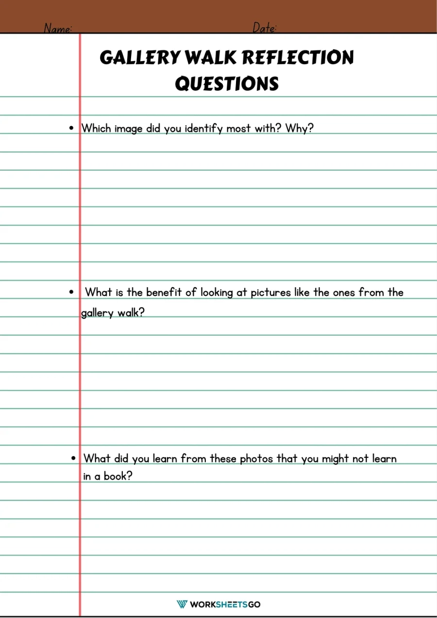 Printable Gallery Walk Worksheet Printable Gallery Walk Worksheet
