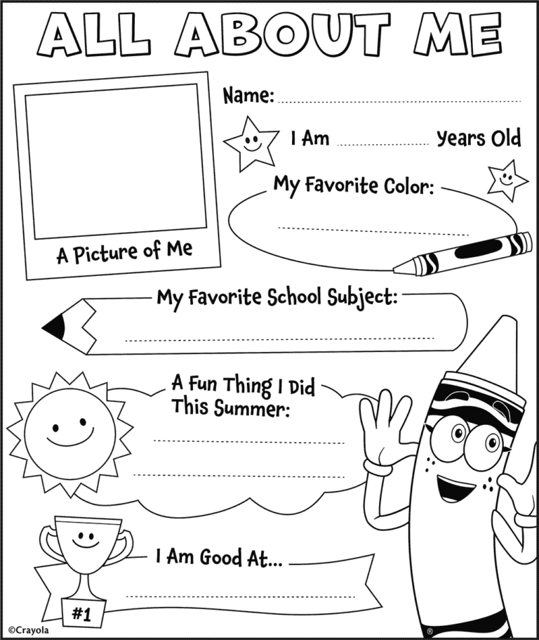 Getting To Know You Preschool Activity Sheet Crayola