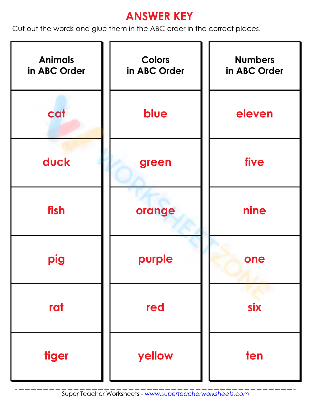 Alphabetical Order Worksheets With Answers Alphabetical Order Worksheets With Answers