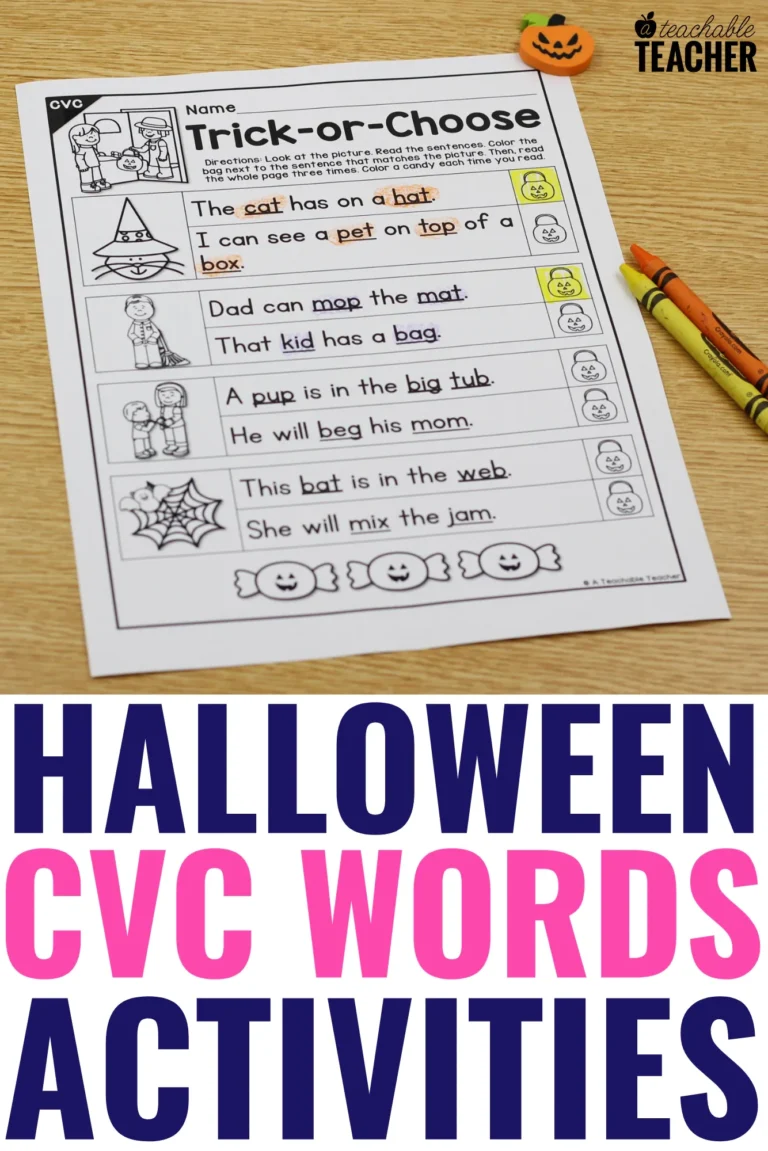 Halloween CVC Words Worksheets Targeted U0026 Terrific 
