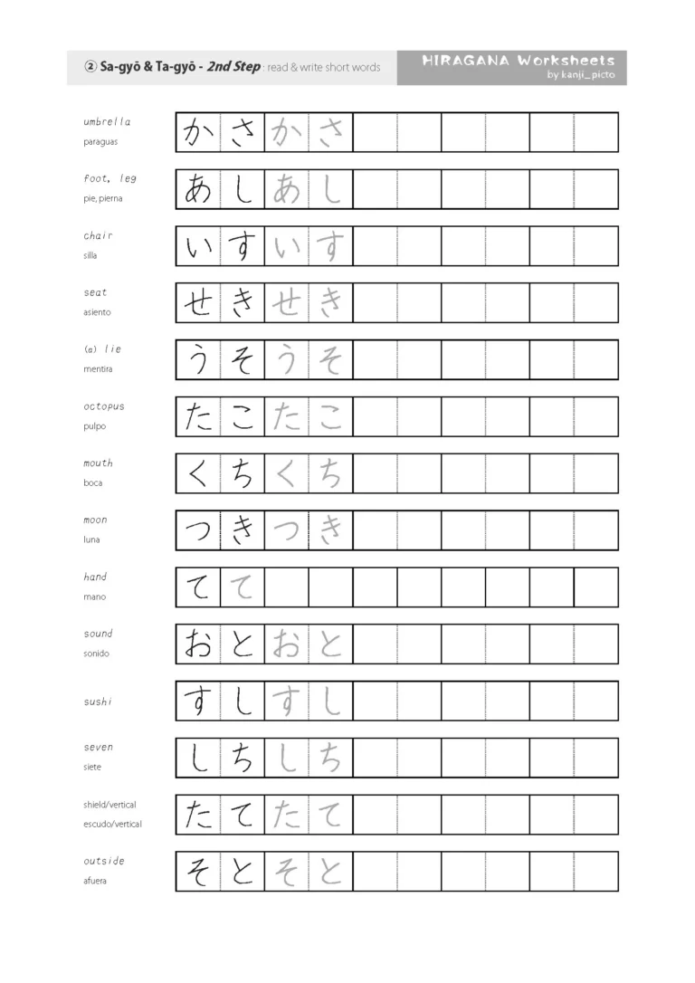 HIRAGANA Worksheets starter Set japanese Printable Etsy Norway