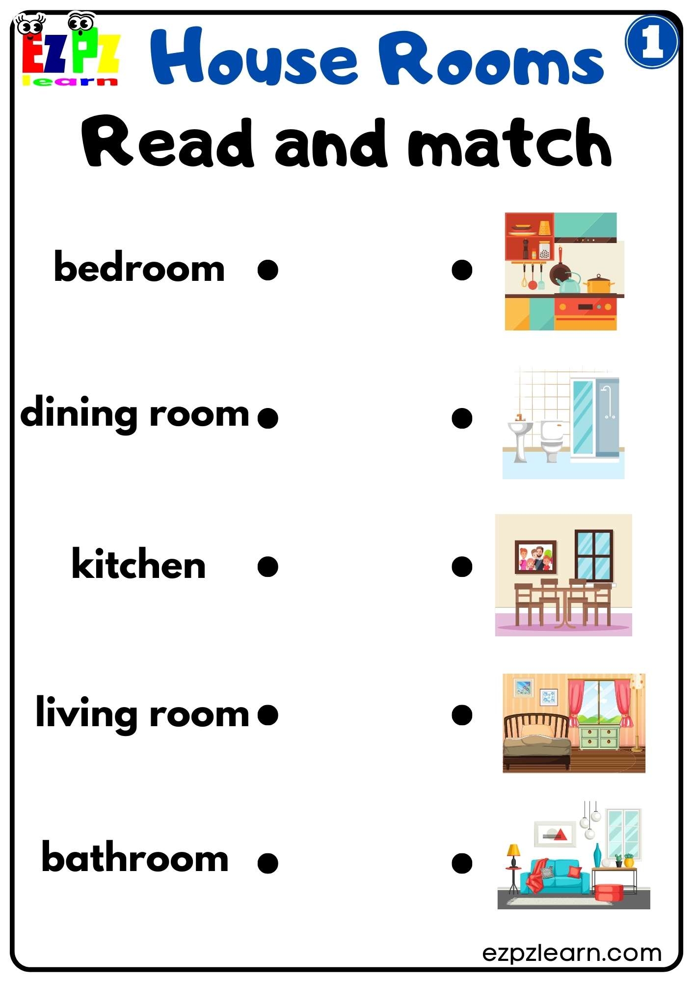 Preschool Worksheet Match The Room Preschool Worksheet Match The Room