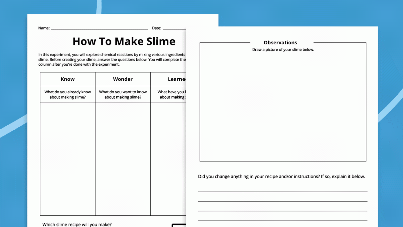 Free Printable Slime Worksheet Free Printable Slime Worksheet