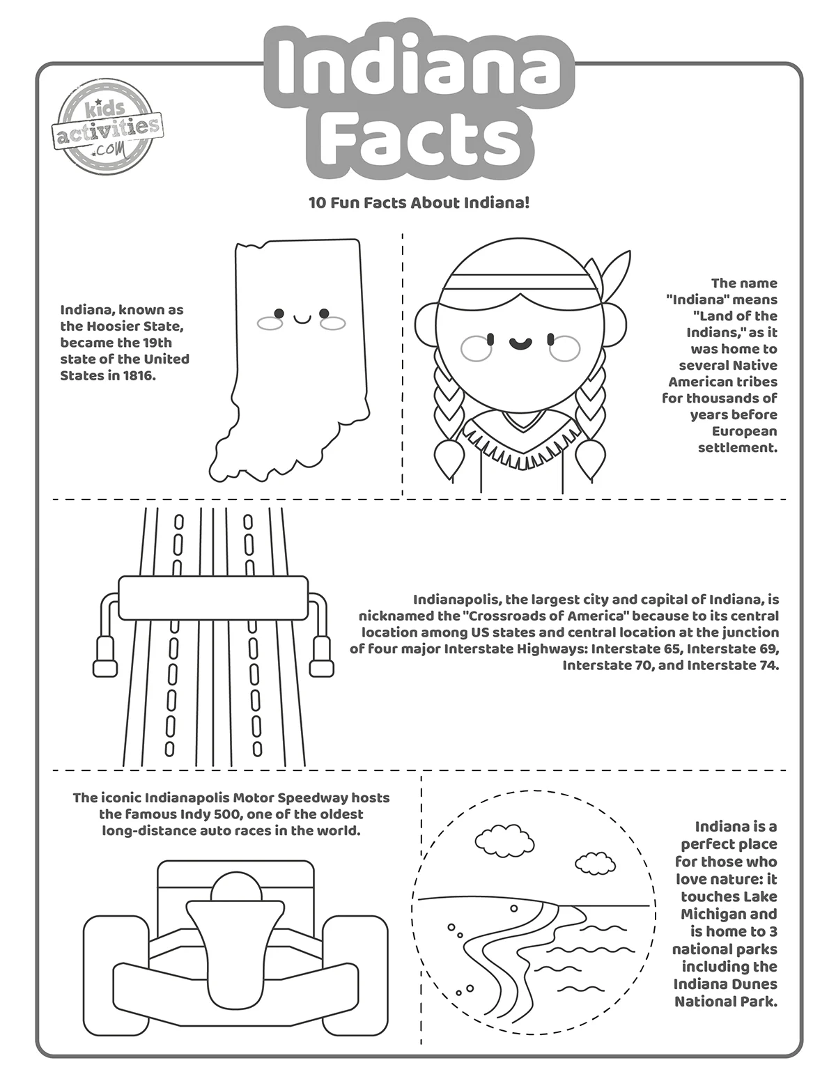 Free Indiana Printable Worksheets