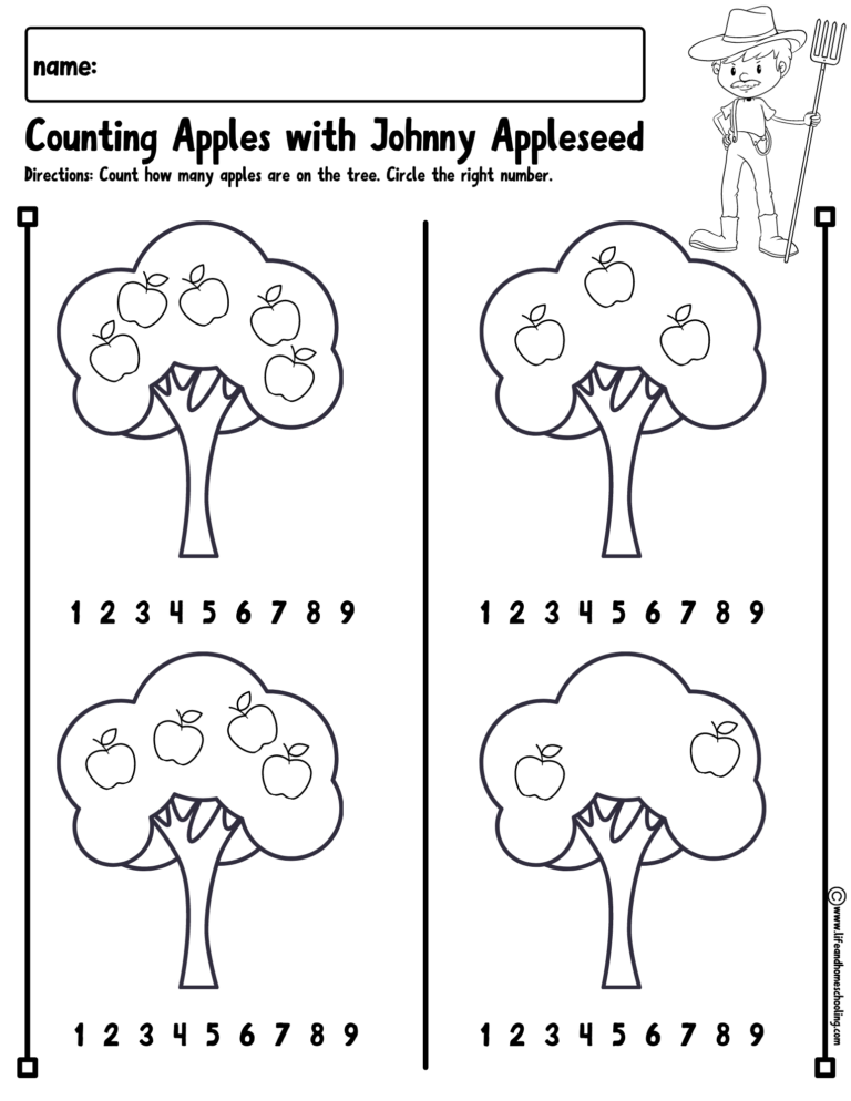 Johnny Appleseed Counting Apples