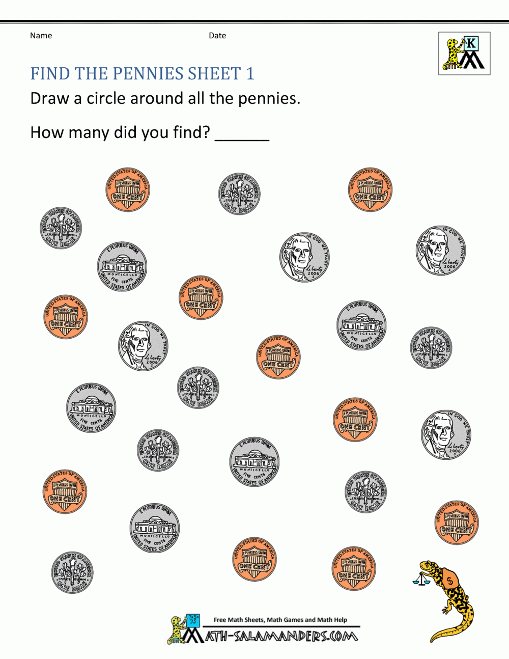 Coin Worksheets Preschool Coin Worksheets Preschool