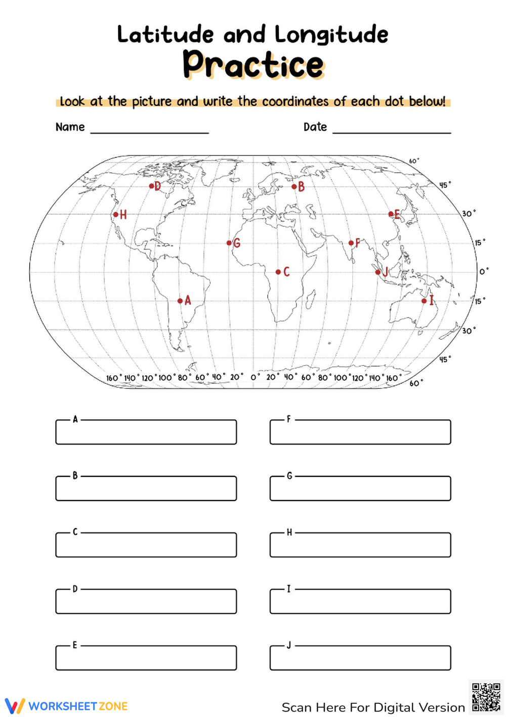 Free Printable Latitue And Longitude Worksheet Free Printable Latitue And Longitude Worksheet