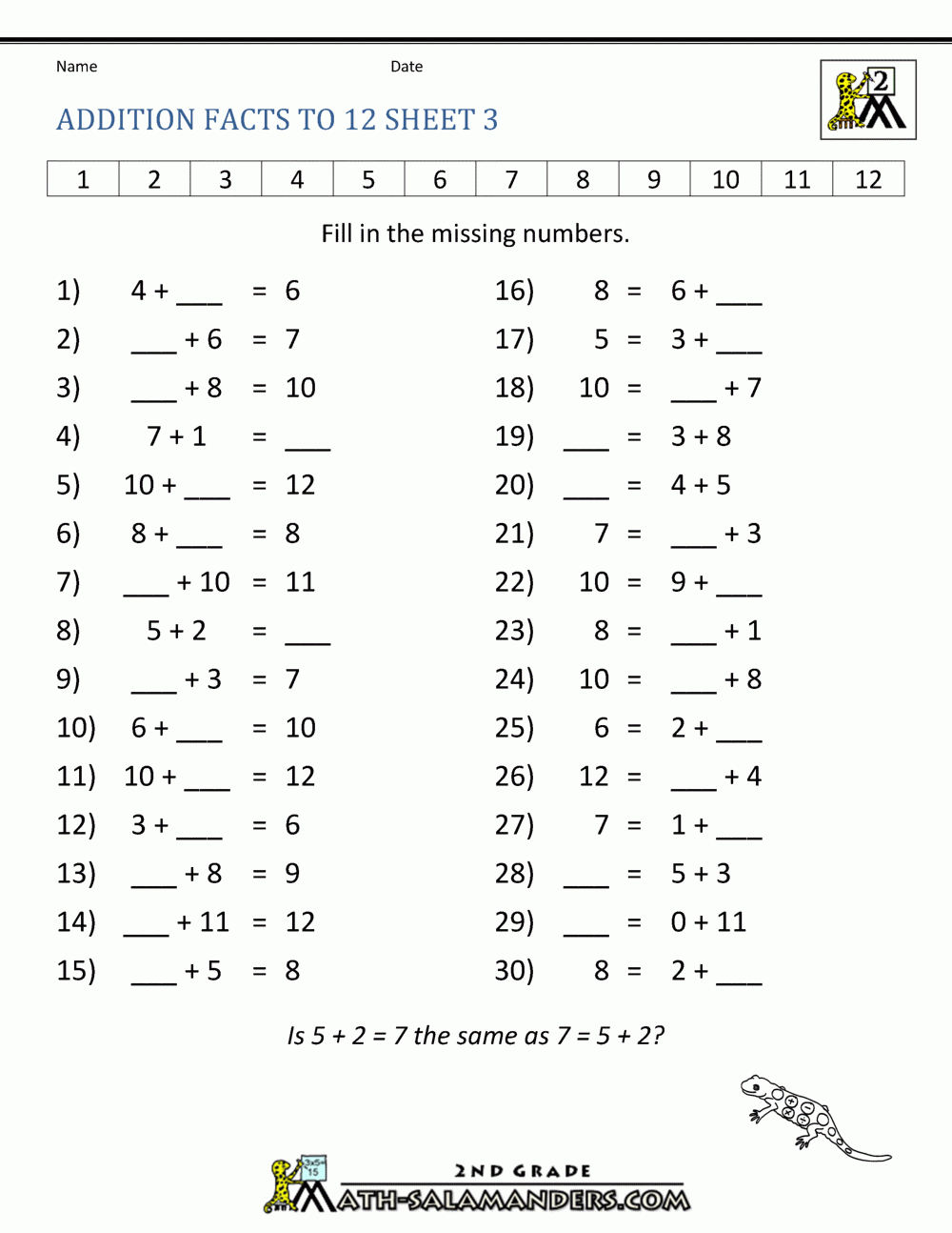 Free Printable Addition Fact Worksheets Free Printable Addition Fact Worksheets