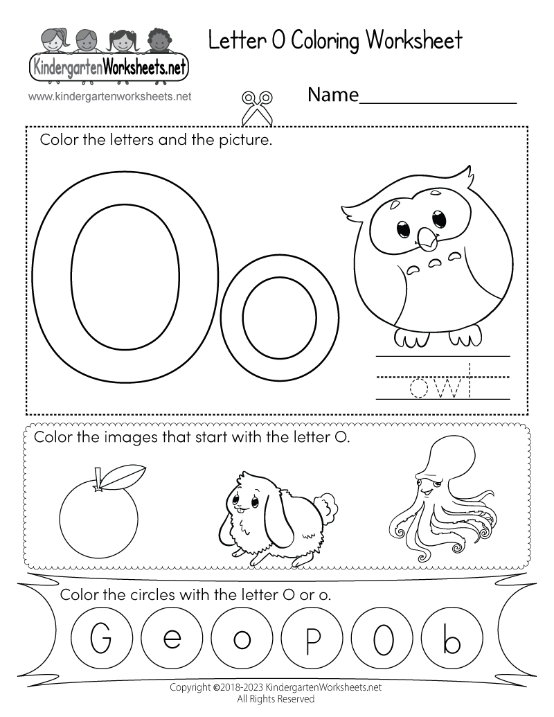 Letter O Worksheet Preschool